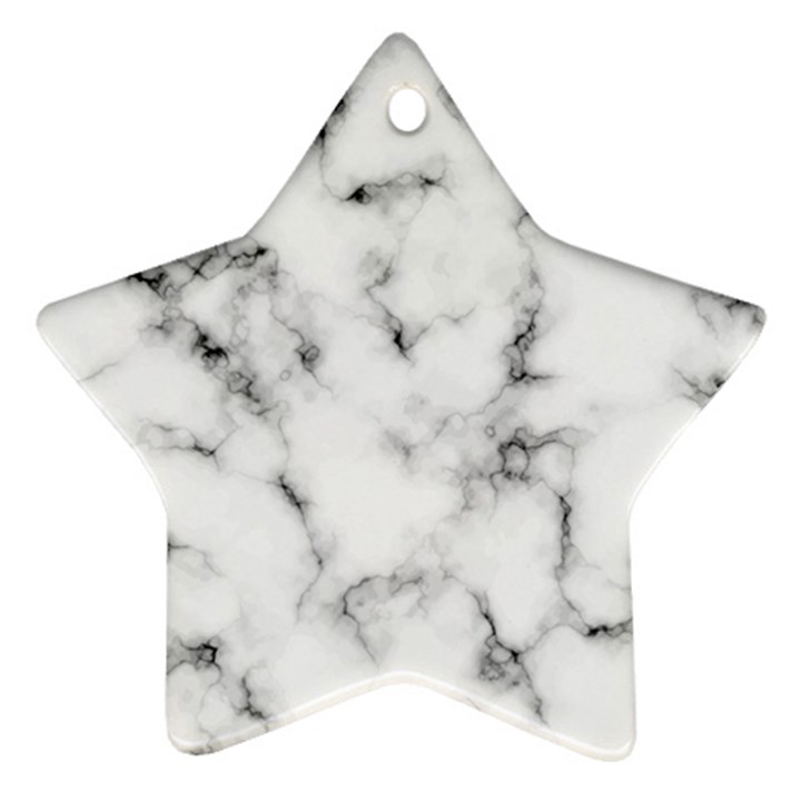 White faux marble texture  Star Ornament (Two Sides)