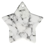 White faux marble texture  Star Ornament (Two Sides) Back