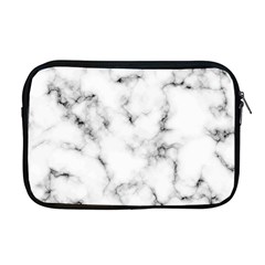 White Faux Marble Texture  Apple Macbook Pro 17  Zipper Case by Dushan