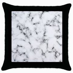 White Faux Marble Texture  Throw Pillow Case (black) by Dushan