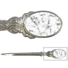 White Faux Marble Texture  Letter Opener by Dushan