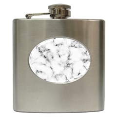 White Faux Marble Texture  Hip Flask (6 Oz) by Dushan