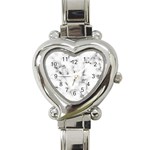 White faux marble texture  Heart Italian Charm Watch Front