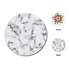 White Faux Marble Texture  Playing Cards Single Design (round)