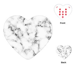 White Faux Marble Texture  Playing Cards Single Design (heart) by Dushan