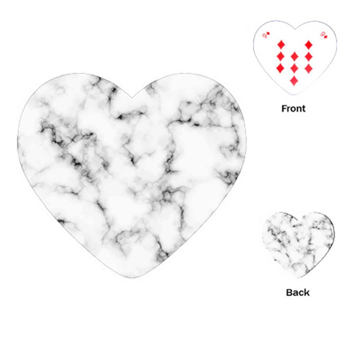 White faux marble texture  Playing Cards Single Design (Heart)