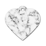 White faux marble texture  Dog Tag Heart (One Side) Front