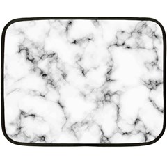 White Faux Marble Texture  Fleece Blanket (mini) by Dushan