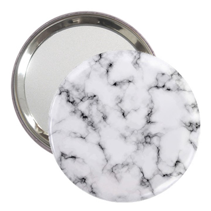 White faux marble texture  3  Handbag Mirrors