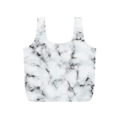 White Faux Marble Texture  Full Print Recycle Bag (s) by Dushan