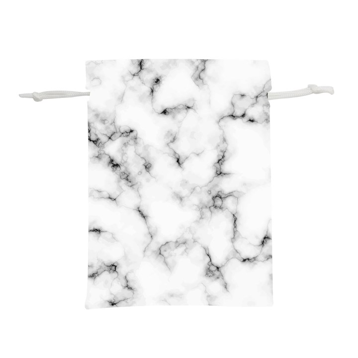 White faux marble texture  Lightweight Drawstring Pouch (L)