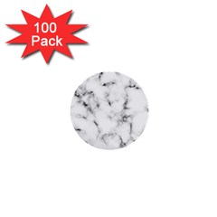 White Faux Marble Texture  1  Mini Buttons (100 Pack)  by Dushan