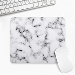 White Faux Marble Texture  Large Mousepads by Dushan