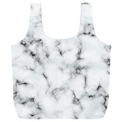 White Faux Marble Texture  Full Print Recycle Bag (xxxl) by Dushan