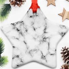 White Faux Marble Texture  Star Ornament (two Sides) by Dushan