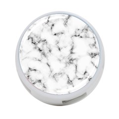 White Faux Marble Texture  4-port Usb Hub (two Sides) by Dushan