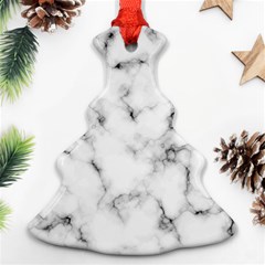 White Faux Marble Texture  Christmas Tree Ornament (two Sides)