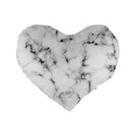 White faux marble texture  Standard 16  Premium Heart Shape Cushions Front