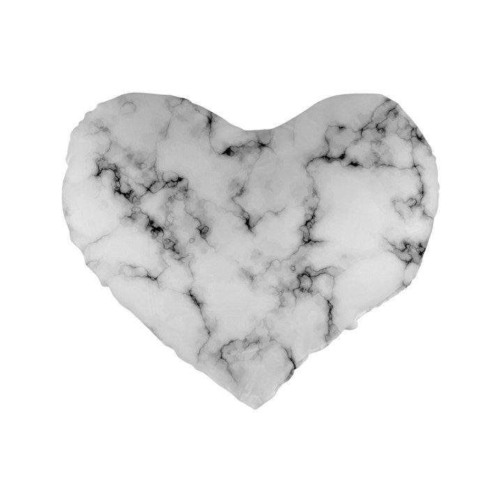 White faux marble texture  Standard 16  Premium Heart Shape Cushions