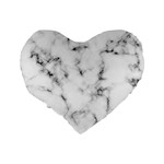 White faux marble texture  Standard 16  Premium Heart Shape Cushions Back