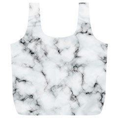 White Faux Marble Texture  Full Print Recycle Bag (xl) by Dushan