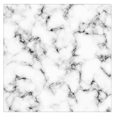 White Faux Marble Texture  Large Satin Scarf (square) by Dushan