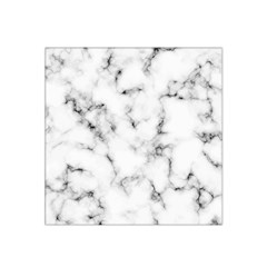 White Faux Marble Texture  Satin Bandana Scarf by Dushan