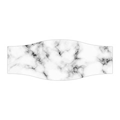 White Faux Marble Texture  Stretchable Headband by Dushan