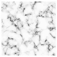 White Faux Marble Texture  Wooden Puzzle Square by Dushan