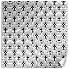 Black And White Art-deco Pattern Canvas 12  X 12 