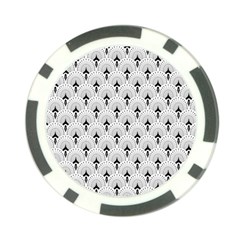 Black And White Art-deco Pattern Poker Chip Card Guard