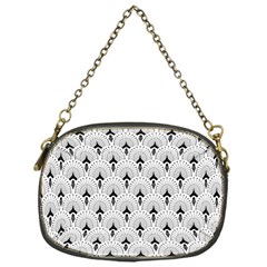 Black And White Art-deco Pattern Chain Purse (one Side) by Dushan