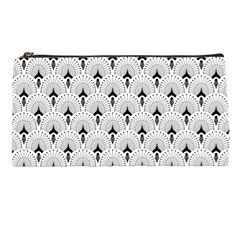 Black And White Art-deco Pattern Pencil Case by Dushan