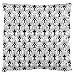 Black And White Art-deco Pattern Large Cushion Case (two Sides) by Dushan