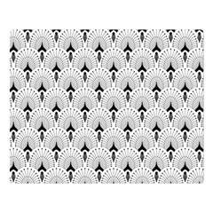 Black And White Art-deco Pattern Double Sided Flano Blanket (large)  by Dushan