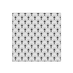 Black And White Art-deco Pattern Satin Bandana Scarf by Dushan