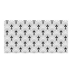 Black And White Art-deco Pattern Satin Wrap by Dushan