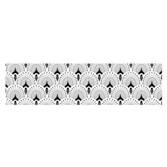 Black And White Art-deco Pattern Satin Scarf (oblong) by Dushan