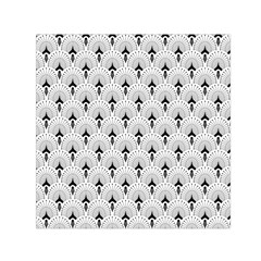 Black And White Art-deco Pattern Small Satin Scarf (square) by Dushan