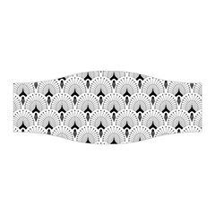 Black And White Art-deco Pattern Stretchable Headband by Dushan