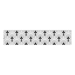 Black And White Art-deco Pattern Velvet Scrunchie by Dushan