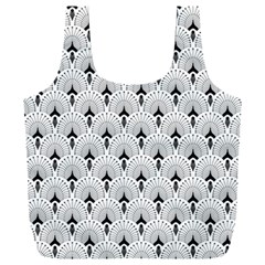 Black And White Art-deco Pattern Full Print Recycle Bag (xxl)