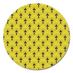 Art-decoyellow Magnet 5  (round) by Dushan