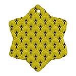 Art-decoyellow Snowflake Ornament (Two Sides) Back