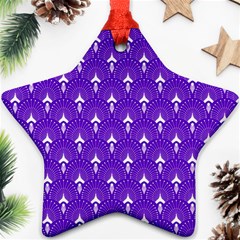 White And Purple Art-deco Pattern Ornament (star)