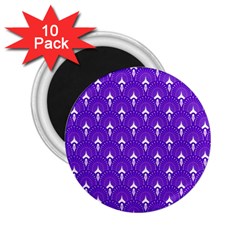 White And Purple Art-deco Pattern 2 25  Magnets (10 Pack)  by Dushan