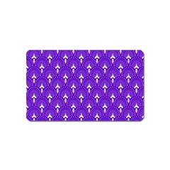 White And Purple Art-deco Pattern Magnet (name Card) by Dushan