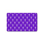 White and purple art-deco pattern Magnet (Name Card) Front