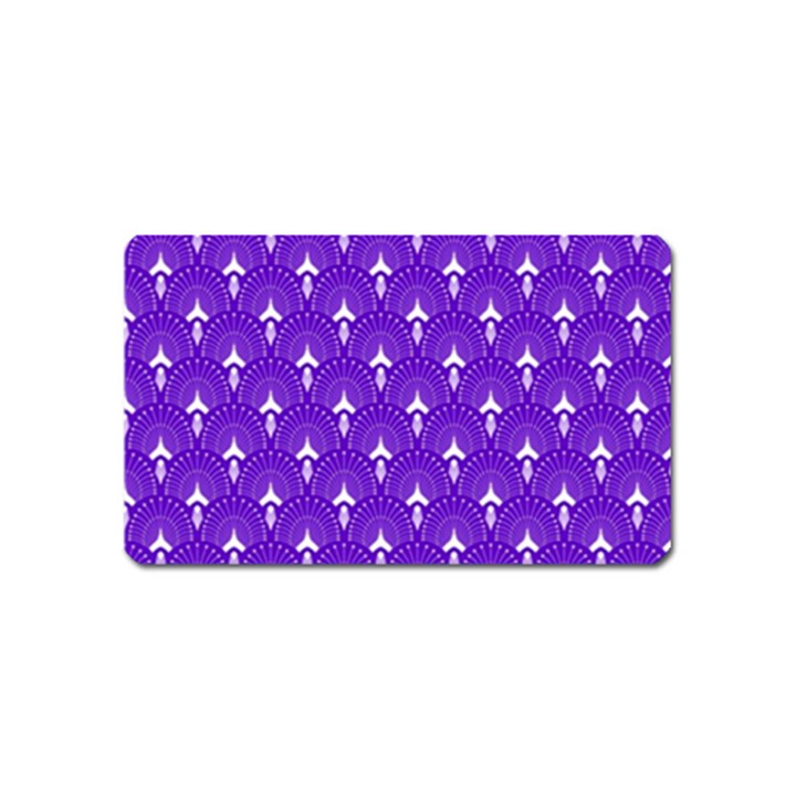 White and purple art-deco pattern Magnet (Name Card)