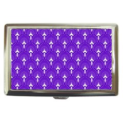 White And Purple Art-deco Pattern Cigarette Money Case by Dushan